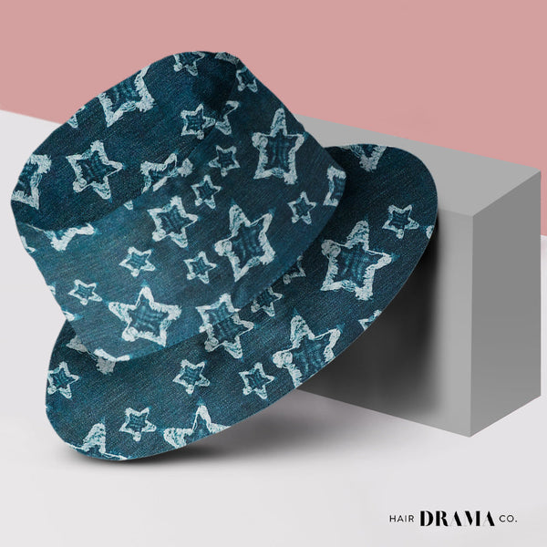 Kids Denim Print Bucket Hat