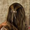 Pearl Hair Bow Alligator Clip - Gold