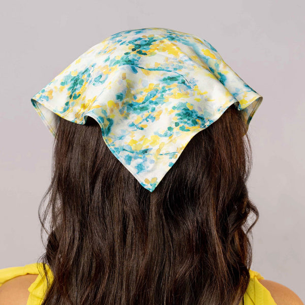 Summer Breeze Headscarf Headband with Elastic - Yellow & Green