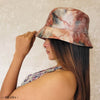 Marbled Satin Bucket Hat - Gingerbread Brown