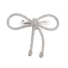 Crystal Hair Bow Barrette Clip - Silver
