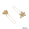 Set of 4 Embellished Pearls U Pins - Gold