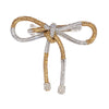 Crystal Hair Bow Barrette Clip - Silver & Gold