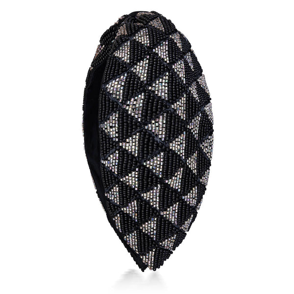 Selene Knotted Hair Band - Black & Silver