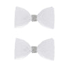 Crystal Net Hair Bow Alligator Clip - Silver