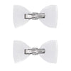 Crystal Net Hair Bow Alligator Clip - Silver
