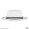 HDC x Emily In Paris White Woolen Flat Top Fedora Hat with removable Ribbon Belt