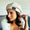 HDC X Emily In Paris White Beret with Metal Bonjour Broach