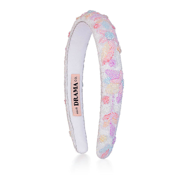 Floral Puff Hair Band - Pastel