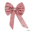 Crystal Hair Bow Alligator Clip - Pink