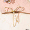 Pearl Hair Bow Alligator Clip - Gold