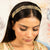 Gold Plated Hair Band for Women in Pearls and White Polki - Line Design