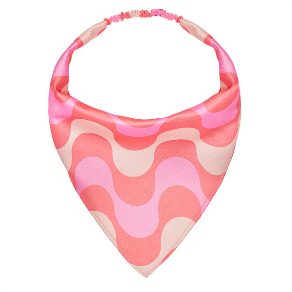 HDC x Emily in Paris Retro Satin Headscarf Headband with Elastic - Multi