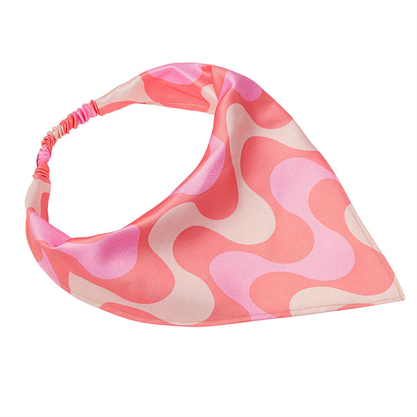 HDC x Emily in Paris Retro Satin Headscarf Headband with Elastic - Multi