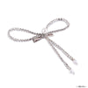 Crystal Hair Bow Alligator Clip - Silver