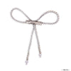 Crystal Hair Bow Alligator Clip - Silver