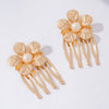 Set of 2 Bloom Pearl Hair Comb - Gold