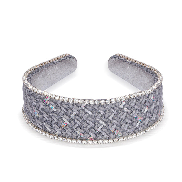 HDC x Emily in Paris Grey Tweed Crystal Flat Hair Band