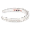 Pearls & Crystal Puff Hair Band - White