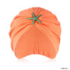 Neon Orange Ribbed Turban with Starfish Metal Broach