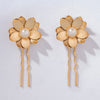 Set of 2 Floral Pearl U Pins - Gold
