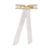 Satin Ribbon Pearl Hair Bow - Off-White