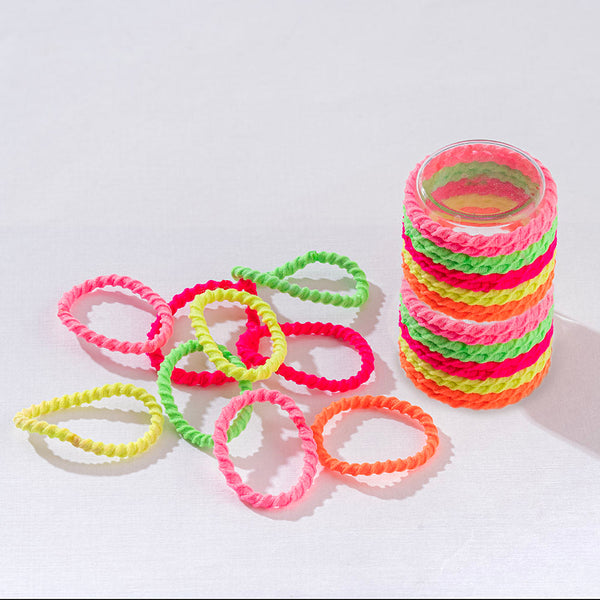 Rainbow Gift Set with 15 Ribbon Hair Bows, 20 Hair Ties and Free Pouch