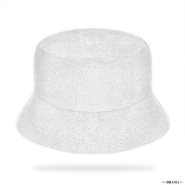 Crystal Bucket Hat - White