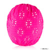 Hot Pink Cutwork Turban with Shell Metal Broach