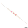 Gold Plated Hair Band with White Polki, Pearls and Enamel in Pink