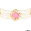 Gold Plated Hair Band with White Polki, Pearls and Enamel in Pink