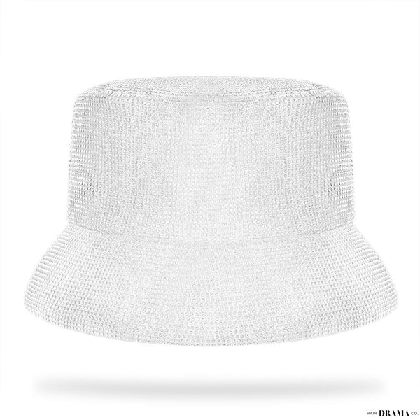 Crystal Bucket Hat - White