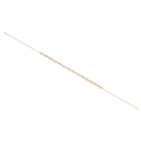 Gold-Plated Kundan, Polki and Pearls Studded Almond-shaped Head Chain