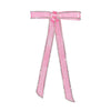 Satin Ribbon Crystal Hair Bow - Pink