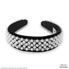 HDC X Emily In Paris Embellished Black Velvet Headband with Pearls & Crystals