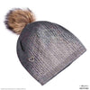 HDC x Emily in Paris Metallic Grey Real Wool Beanie with Original Fur Pom-pom & Heart Charm