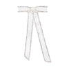Satin Ribbon Crystal Hair Bow - Off-White