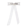 Satin Ribbon Crystal Hair Bow - Off-White