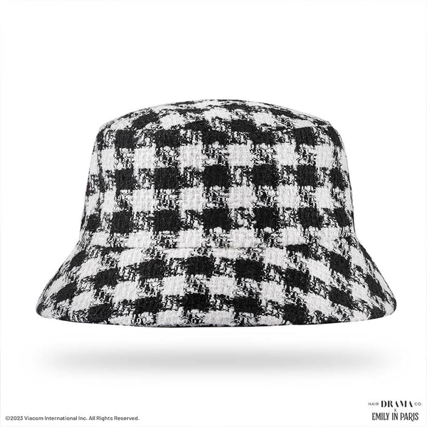 HDC X Emily In Paris Black & White Tweed Bucket Hat
