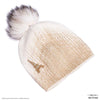 HDC x Emily in Paris Metallic White Real Wool Beanie with Original Fur Pom-pom & Eiffel Tower Applique