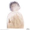 HDC x Emily in Paris Metallic White Real Wool Beanie with Original Fur Pom-pom & Eiffel Tower Applique
