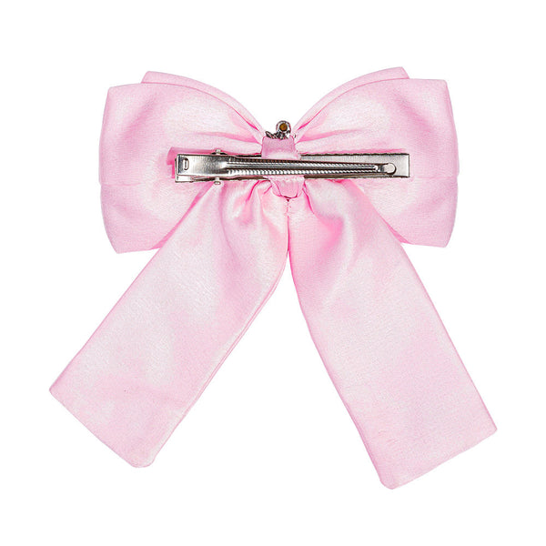 HDC x Emily In Paris Glamour Satin Hair Bow Alligator Clip - Pink