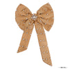 Crystal Hair Bow Alligator Clip - Golden Beige