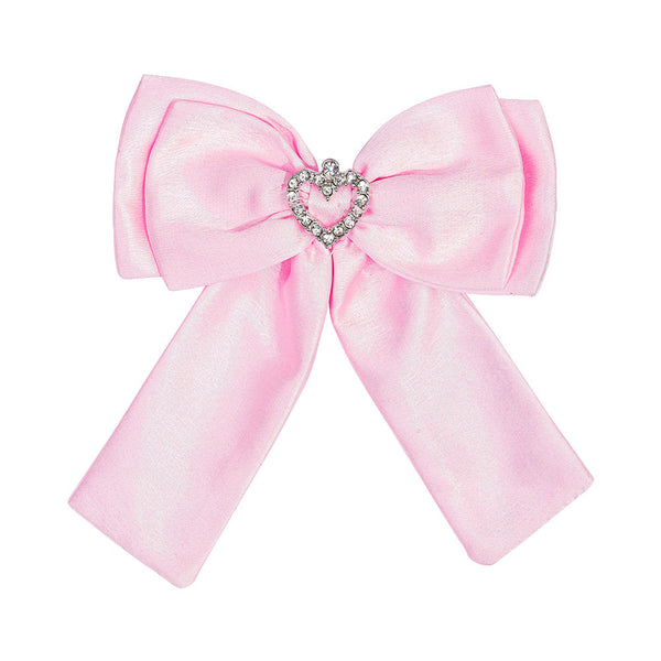 HDC x Emily In Paris Glamour Satin Hair Bow Alligator Clip - Pink