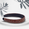 Sleek BeadEmbroideredHeadband- Red
