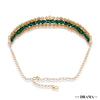 Gold Plated Hair Band with Emerald Green Crystals and Transparent Stones