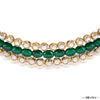 Gold Plated Hair Band with Emerald Green Crystals and Transparent Stones
