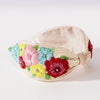 Peony Embellished Knotted Hair Band - Multi