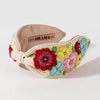 Peony Embellished Knotted Hair Band - Multi