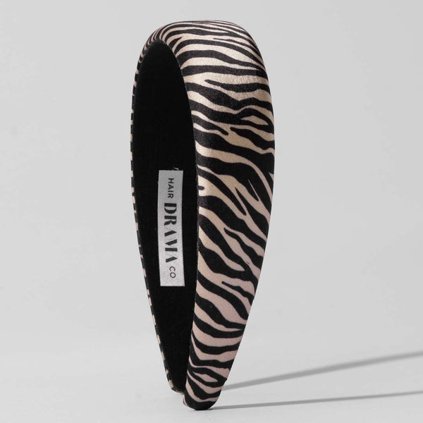 Zebra Puff Hair Band - Brown